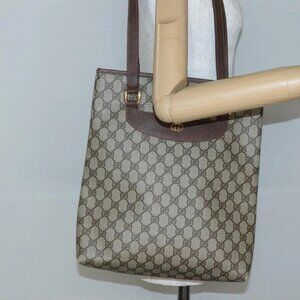 GUCCI GG Supreme Tote Bag PVC Beige Gold 002 39 6130 9411 Auth ep10867